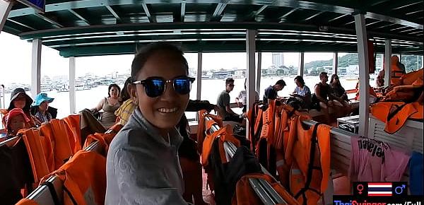  Boat trip with my Asian teen girlfriend became sex in public